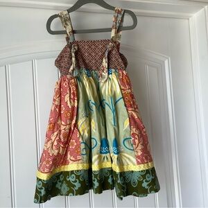 Matilda Jane Knot Tie Dress Girls size 4 patchwork summer boho floral cottage